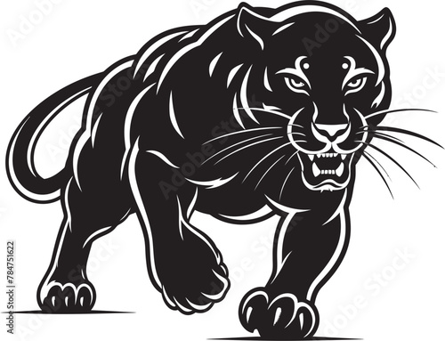 Sinuous Stride Running Panther Symbol Onyx Odyssey Vector Emblematic Icon © BABBAN