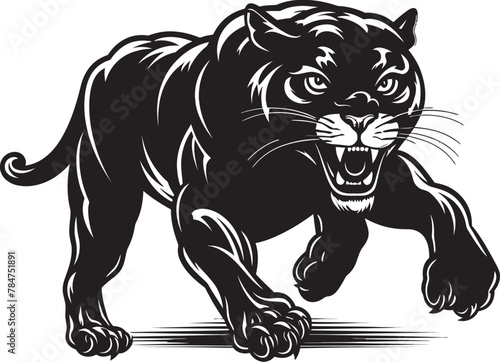 Panther Power Running Panther Icon Speedy Stalker Vector Logo Design
