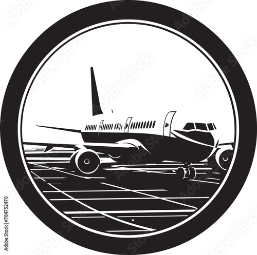 RunwayRover Airport Vector Emblematic Design AeroAether Vector Logo Landscape