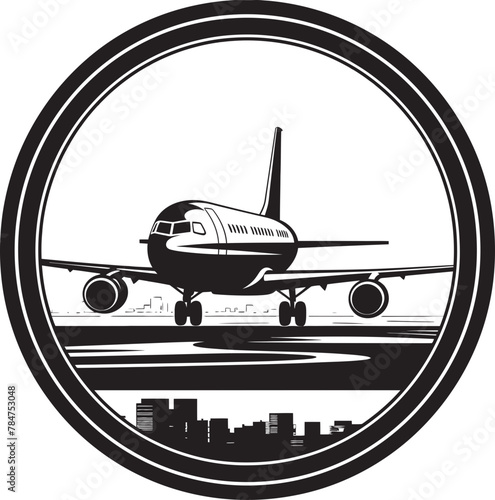 Airfield Ascent Vector Emblematic Scene Runway Reverie Airport Logo Design