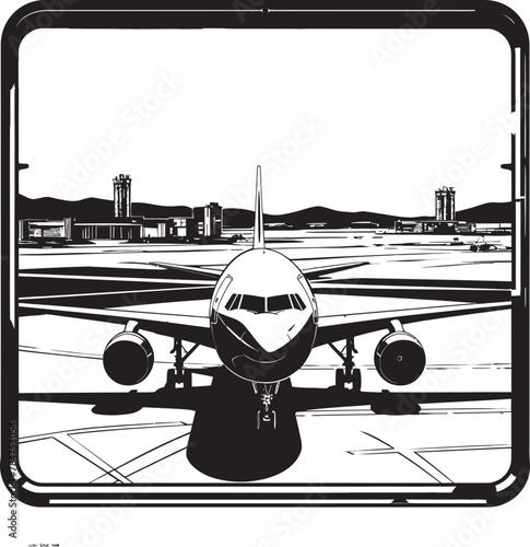 Airfield Artistry Airport Logo Design Runway Rhapsody Vector Airport Icon