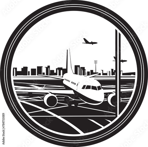 Runway Reverie Vector Airport Icon Flight Facility Airport Scenery Emblem