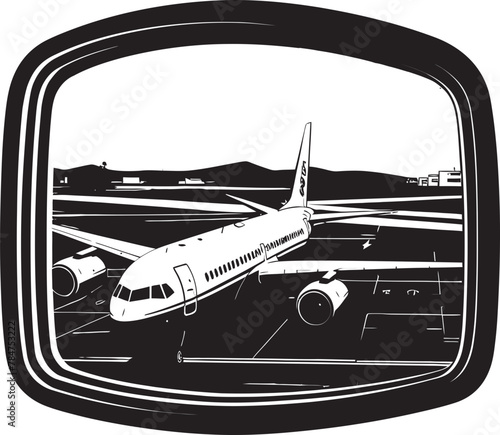 Runway Reverie Vector Airport Icon Flight Facility Airport Scenery Emblem