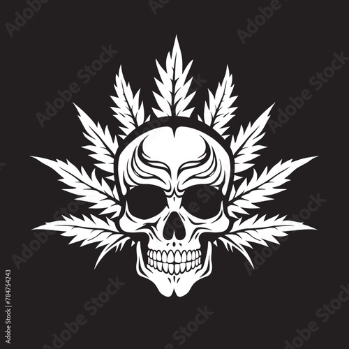 Budskull Vector Cannabis Leaf Design Symbol Cannabone Crown Cannabis Inspired Skull Icon