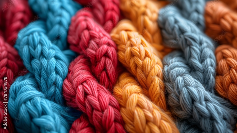 colorful knitted wool texture background