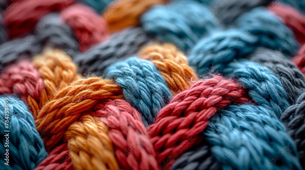 colorful knitted wool texture background