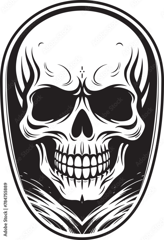 Fototapeta premium SkullWave Shredder Surfboard Vector Symbol ShoreSkull Surf Skullhead Emblem Design