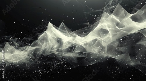 Majestic Mountain Range in Black and White