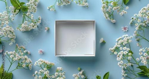 White Gift Box With Pink Flowers