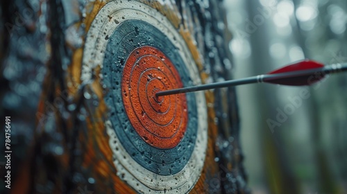 Precision Hit: Dart Hitting Target Close Up