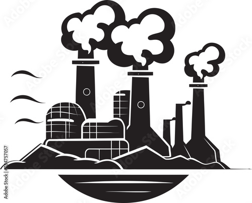 Clear Skies Initiative Logo Design for Smoke Stack Industry EcoPlume Vector Logo Icon for Smoke Stack Industry