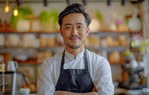 Man Standing in Kitchen With Arms Crossed
