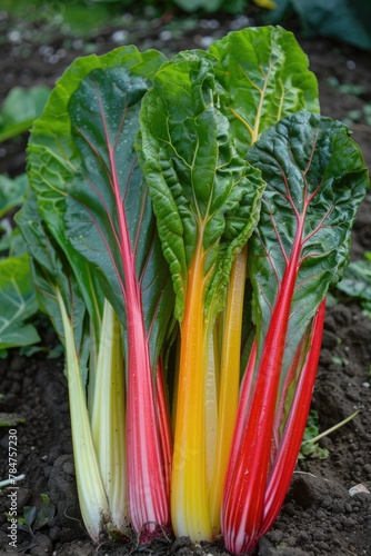 Healthy Rainbow Swiss Chard - Fresh and Nutritious Green Leafy Vegetable