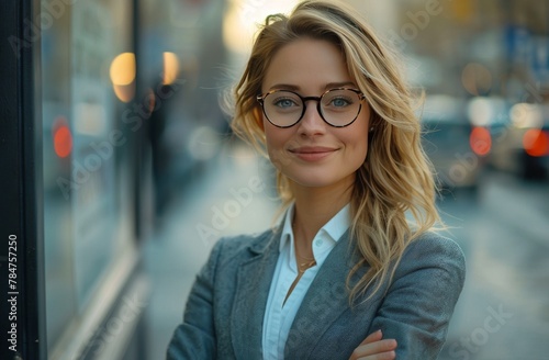 Woman Wearing Glasses Standing in Front of Window