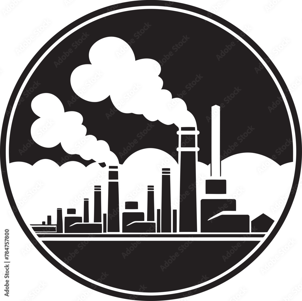 Skyward Smoke Solutions Vector Logo for Smoke Stack Industry EcoEmission Iconic Emblem for Smoke Stack Industry