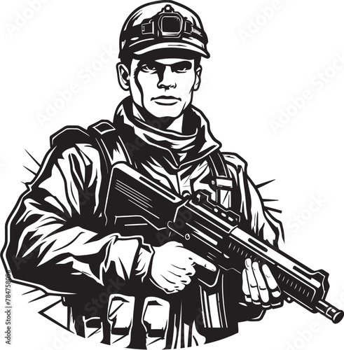 Wallpaper Mural Strategic Guardian Assault Rifle Soldier Logo Battle Guardian Soldier Holding Gun Icon Torontodigital.ca