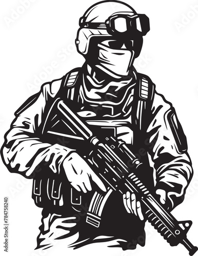 Wallpaper Mural Combat Guardian Soldier Holding Rifle Icon Guardian Guardian Military Assault Rifle Symbol Torontodigital.ca