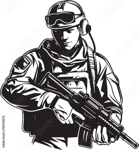 Wallpaper Mural Vigilant Vanguard Soldier Holding Rifle Symbol Rifle Guardian Military Logo Emblem Torontodigital.ca