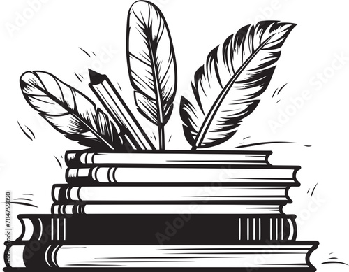 Quill Quest Iconic Logo Design Ink and Insights Emblematic Quill Icon