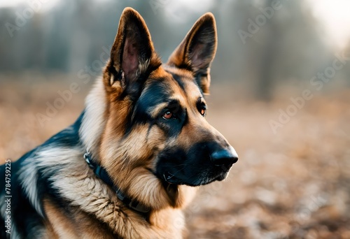 A close up of a German Shepherd Dog