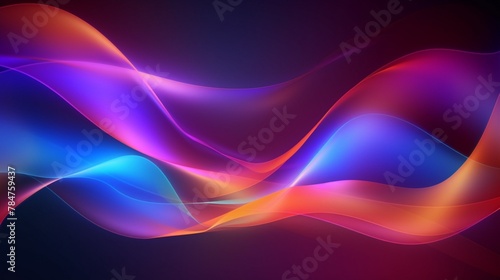 abstract neon background with colorful wavy line glowing with colorful gradient