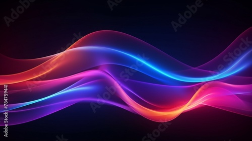 abstract neon background with colorful wavy line glowing with colorful gradient