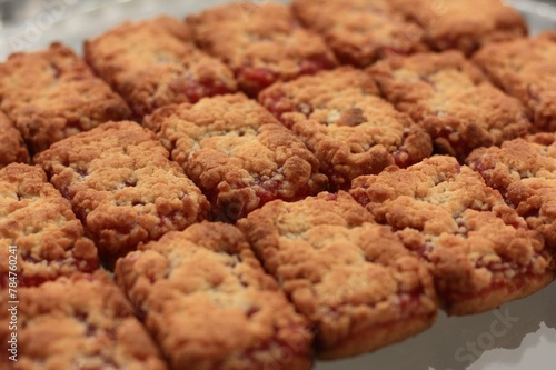 Fresh cookies with berry jam
