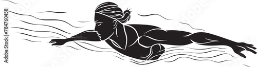 Splash Stroke Vector Logo Icon Aquatic Agility Iconic Swimmer Symbol