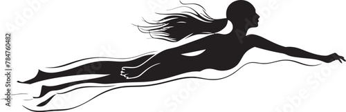 Aquatic Aura Symbol Design for Swim Emblem Splash Streak Vector Iconic Emblem