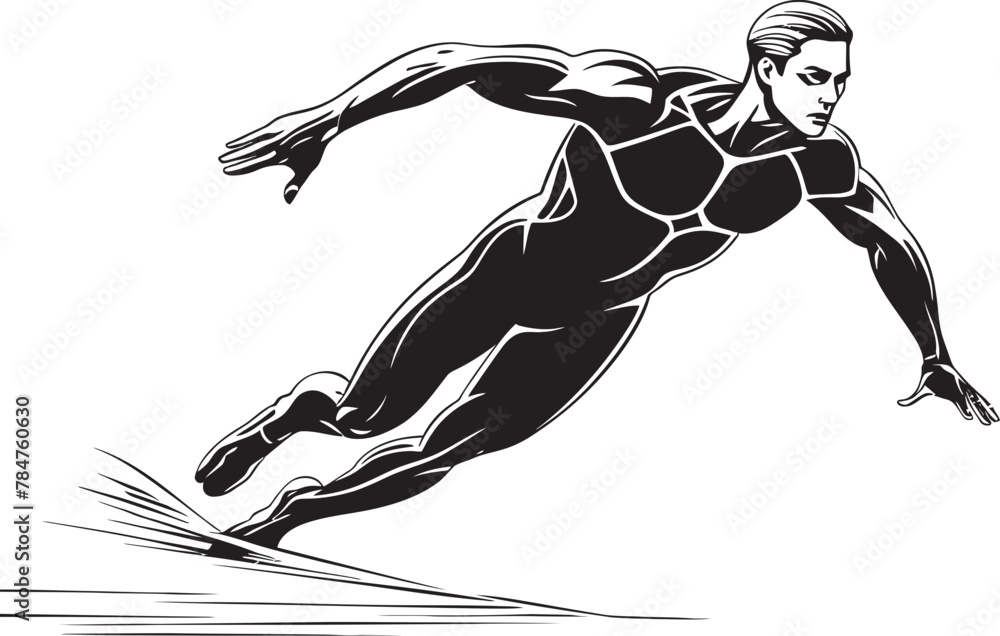 Fototapeta premium Splash Streak Symbol Design for Swimmer Aqua Athlete Vector Emblematic Badge