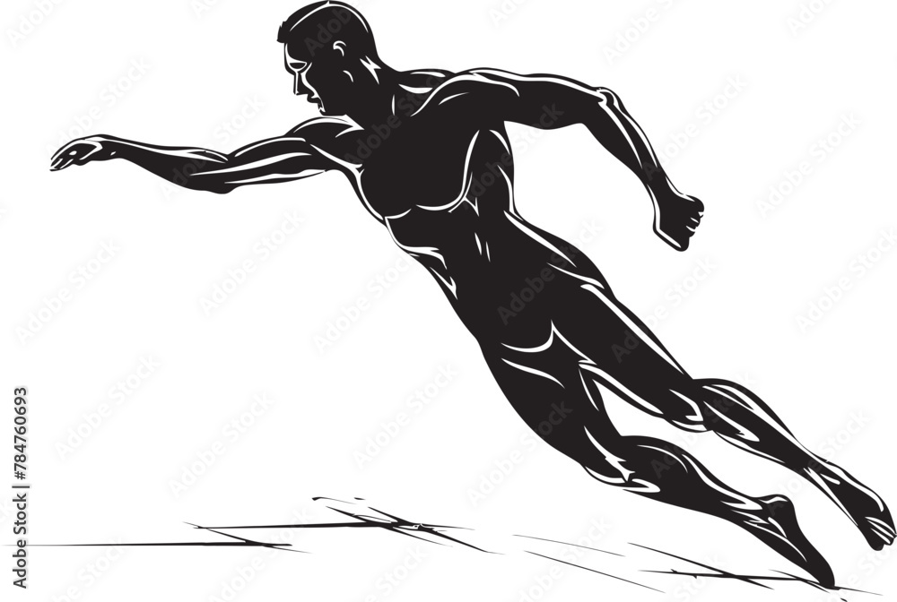 Hydro Hero Vector Iconic Icon Aqua Arc Emblematic Swimmer Symbol Hydro Hero Vector Iconic Icon Aqua Arc Emblematic Swimmer Symbol