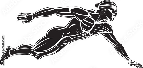 Water Wanderer Symbolic Swimmer Badge Dive Dynamo Emblematic Vector Design