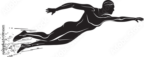 Aqua Athlete Symbol Design for Swim Icon Swim Surge Vector Emblematic Symbol