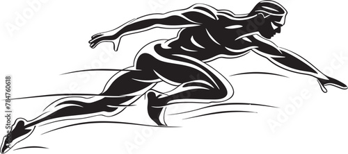 Aquatic Aura Iconic Swimmer Logo Splash Streak Emblematic Vector Icon