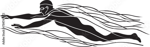 Splash Sprint Vector Symbol Design Dive Dynamo Iconic Swim Emblem