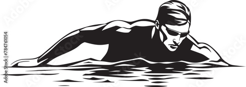 Fluid Form Iconic Logo for Swimming Aquatic Agility Symbol Design for Swimmer