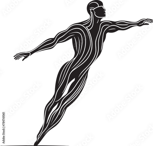 Swim Sprinter Emblematic Swimmer Icon Fluid Form Iconic Logo for Swimming