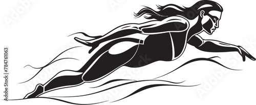 Aquatic Agility Symbol Design for Swimmer Dive Dynamics Vector Emblematic Icon