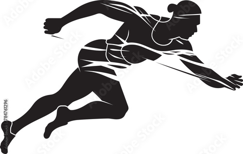 Swim Sprinter Vector Swimmer Emblem Fluid Fitness Iconic Logo Symbol