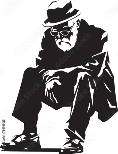 Crestfallen Sage Emblematic Vector Logo Weary Woes Iconic Emblem of Weariness