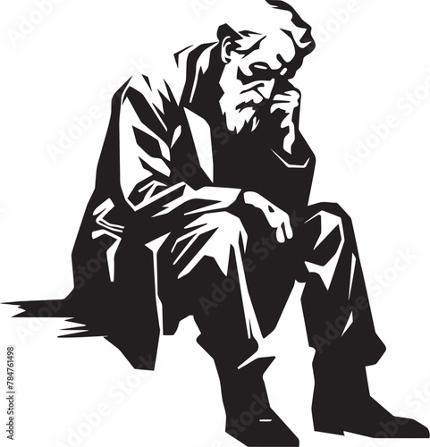 Silent Struggle Iconic Emblem of Inner Turmoil Ageing Anguish Symbol of Waning Hope