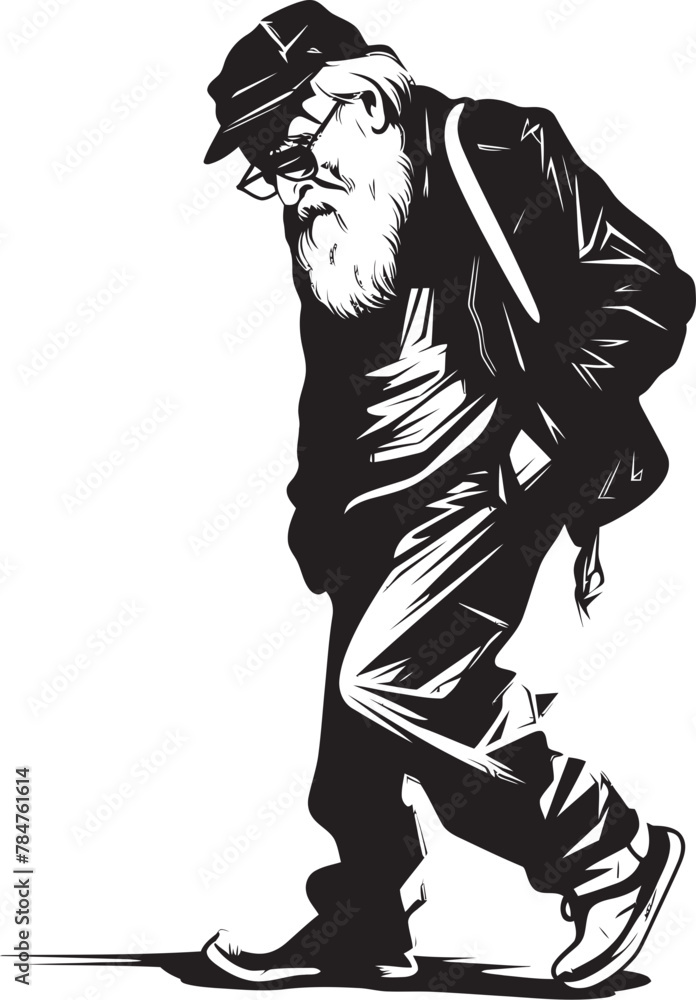 Fototapeta premium Melancholy Mentor Symbol of Sorrowful Wisdom Tired Tears Emblematic Vector Logo