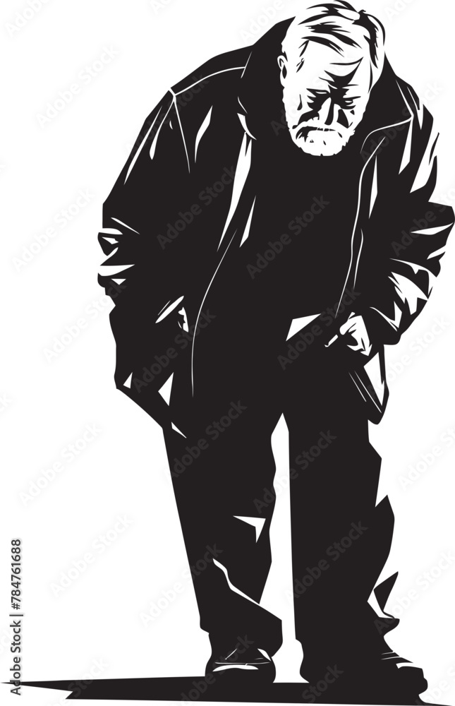 Fototapeta premium Crestfallen Counselor Iconic Emblem of Depressed Insight Weary Wisdom Emblematic Vector Icon