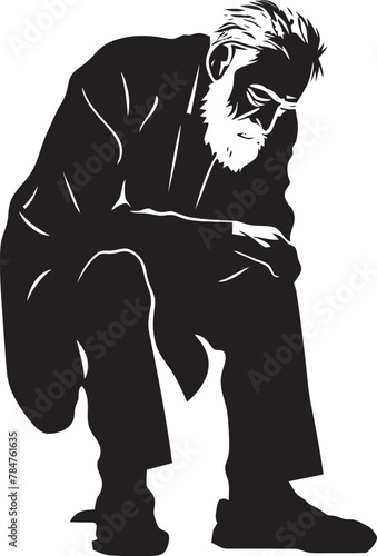Weary Warden Iconic Emblem of Tired Vigilance Sorrowful Sage Symbol of Lingering Sadness
