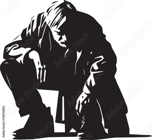 Fading Vigil Symbol of Diminishing Hope Tired Tears Emblematic Vector Icon