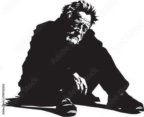 Weary Wanderer Symbol of Lifes Weariness Twilight Tribulations Emblematic Vector Icon