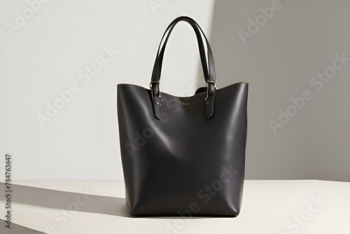 leather black bag isolated on white background 