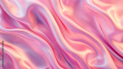 The neon pink silk satin in wavy folds creased texture background.