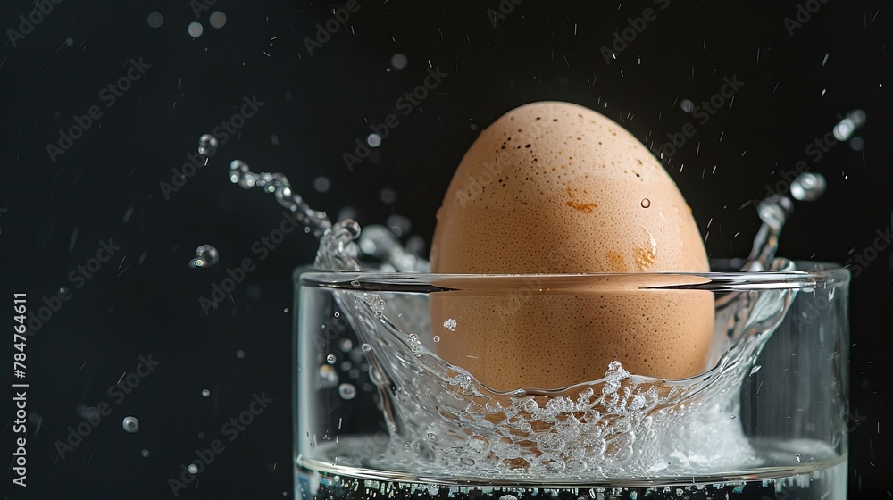 Science experiment demonstrating water density with an egg floating in ...