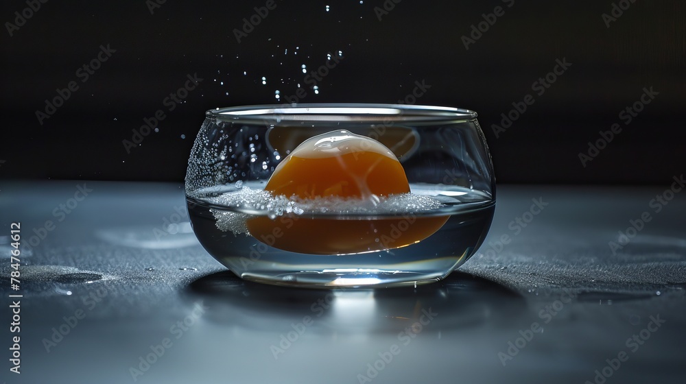 Science experiment demonstrating water density with an egg floating in ...